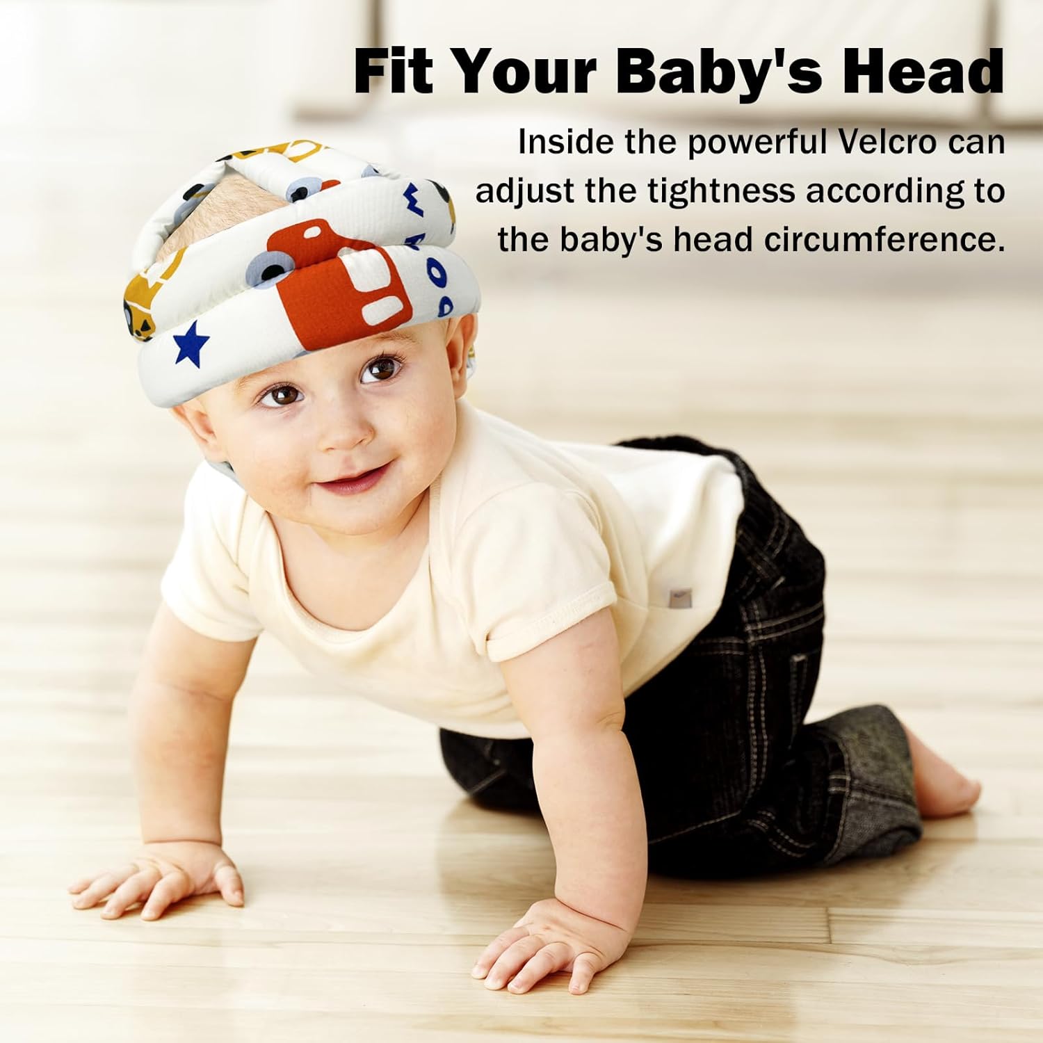 Protector de cabeza de bebé para gatear caminando, casco de bebé ajustable sin golpes y cojín suave, gorra de seguridad infantil para niños que