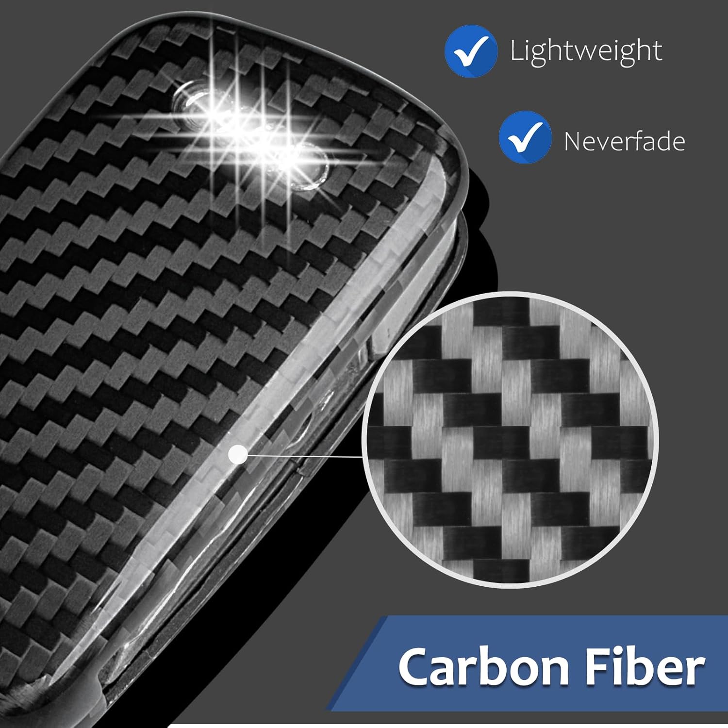 T-carbon – Funda de fibra de carbono real para llavero con cordón, funda protectora para llave T-carbon para Audi A1 A3 A4 A6 A8 Quattro Q2 Q7 R8