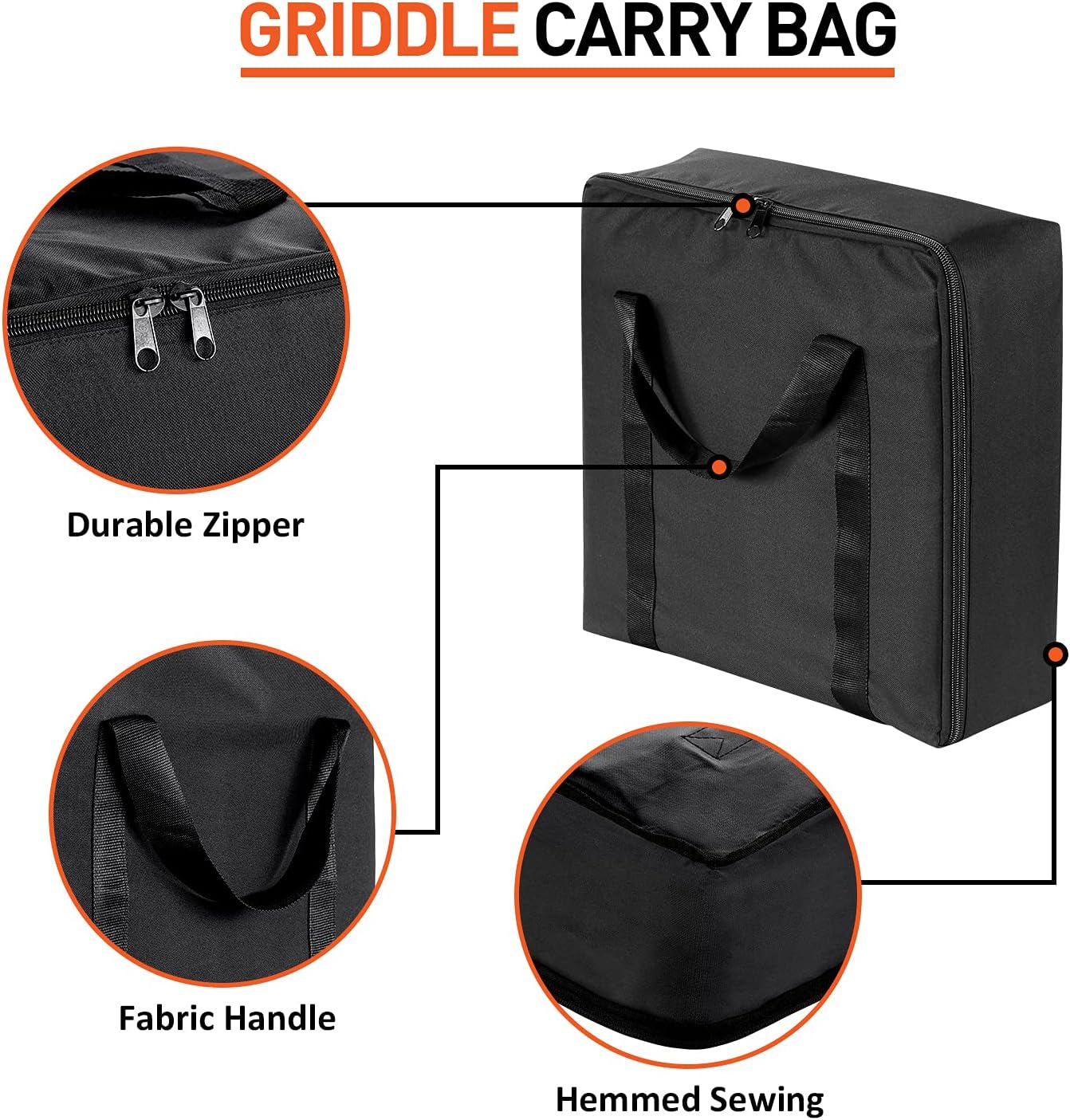 Liquidación Arcedo – Funda de parrilla de 17 pulgadas y bolsa de transporte compatible con parrilla de mesa Blackstone sin capucha, resistente al