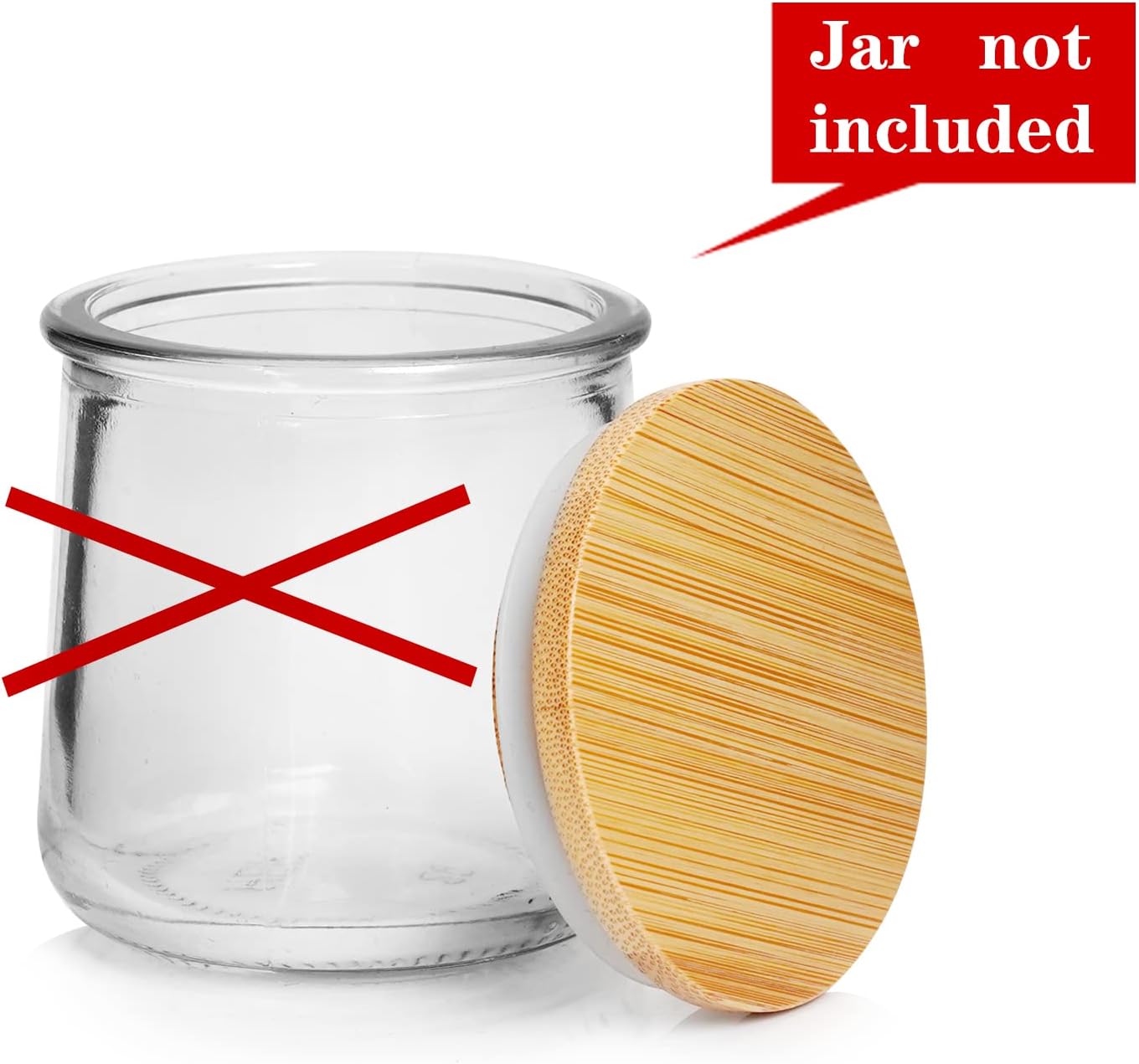 Oui – Juego de tapas para tarros de yogur Oui, tapas de madera para tarros de yogur Oui, tapas de tarros de yogur Oui con anillos de sellado de