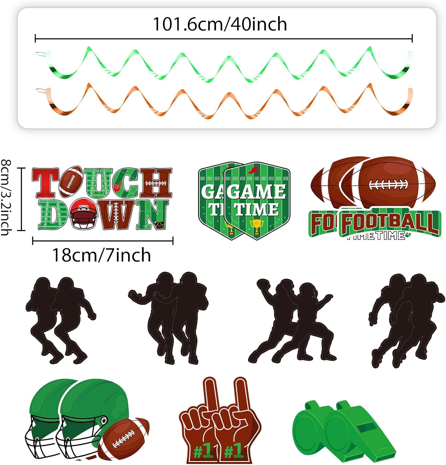 48 piezas de remolinos colgantes de fútbol, decoración de fiesta de cumpleaños, serpentinas de pared para colgar en el techo, espirales para fiestas