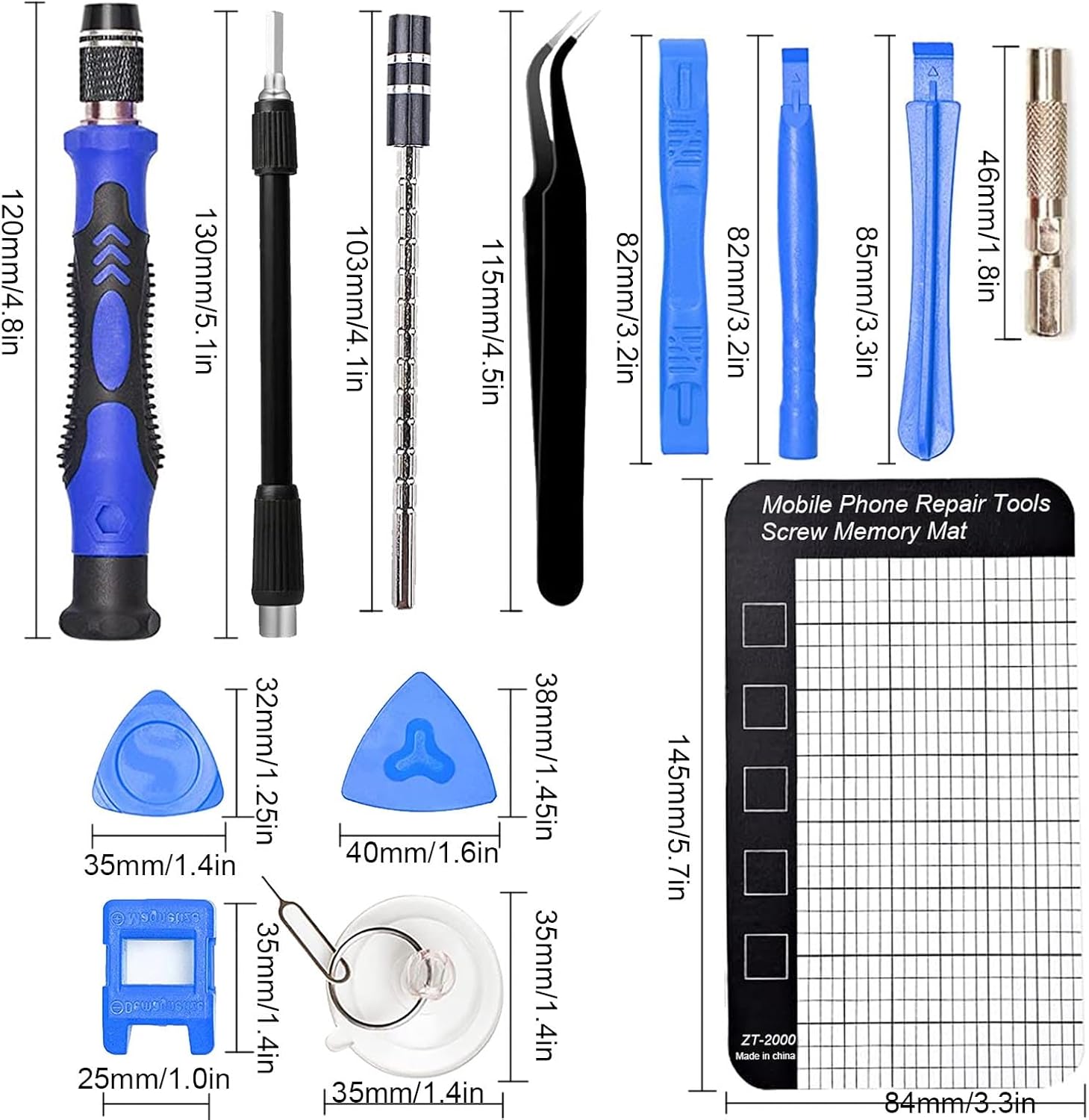 Juego de destornilladores de precisión 122 en 1, kit de herramientas de reparación magnética multifunción mejorado para laptop, reloj, lentes, serie