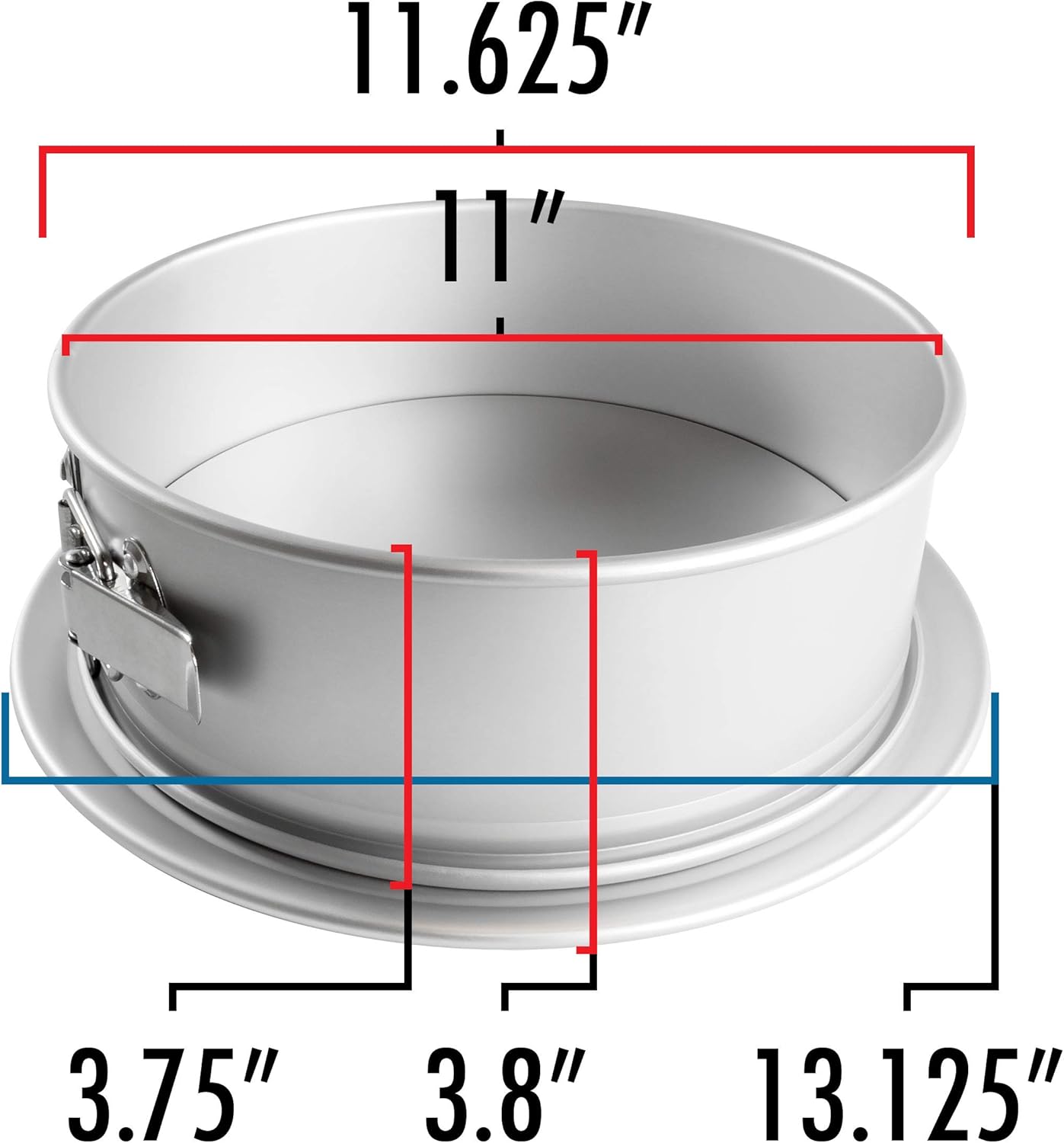 Fat Daddio’s PSF-113 Molde desmontable de aluminio anodizado, 11 x 3 pulgadas