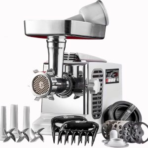 STX Turboforce II “Platinum” – Molinillo eléctrico de carne y relleno de salchichas 6 placas de molienda, 3 cuchillas SS, 3 tubos de salchicha, STX Turboforce II “Platinum” – Molinillo eléctrico de carne y relleno de salchichas 6 placas de molienda, 3 cuchillas SS, 3 tubos de salchicha,