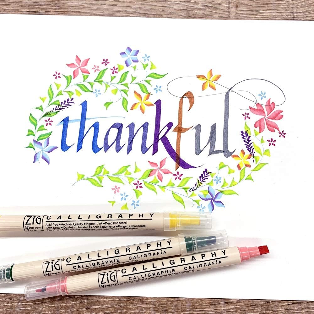 8 rotuladores Zig para caligrafía con sistema de memoria, multicolor