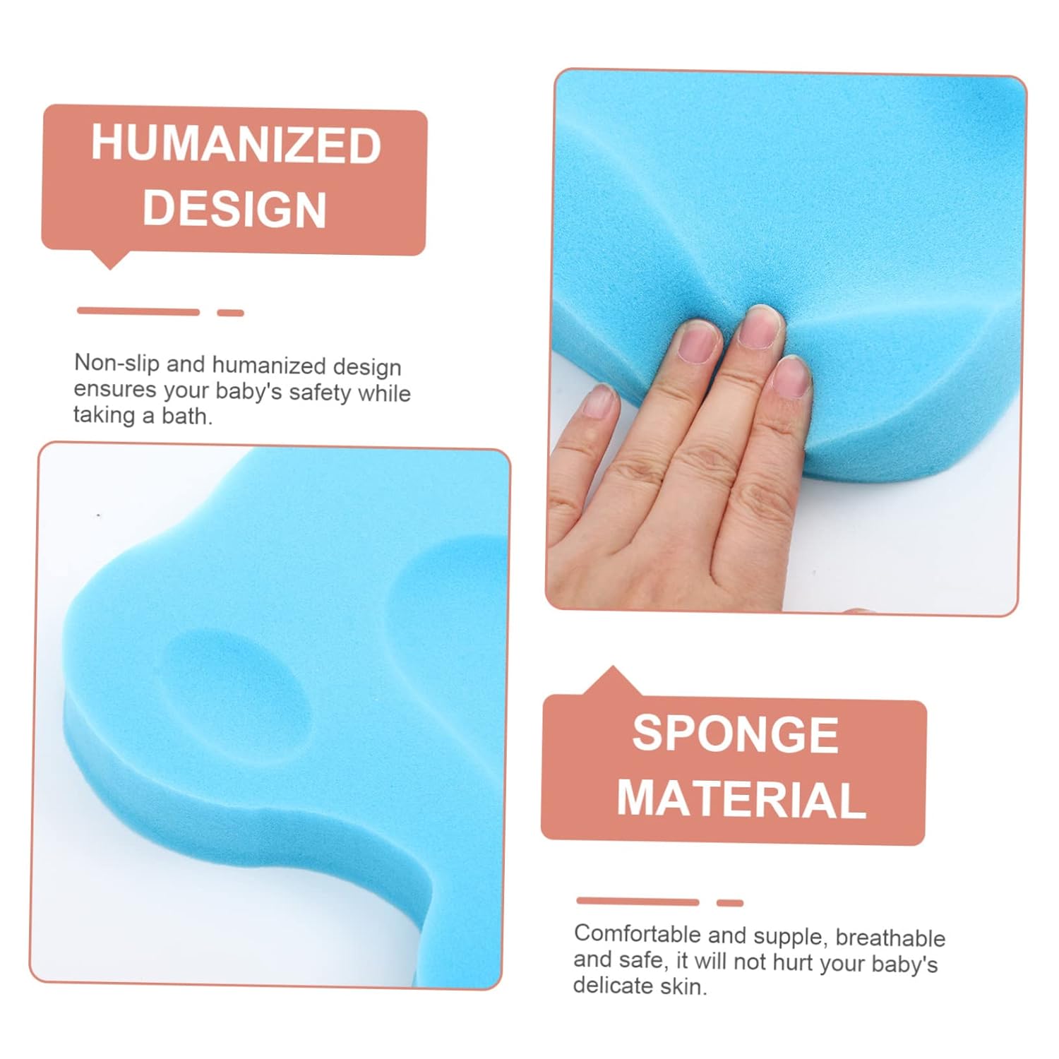 1 Unidades de esponja de baño para bebés recién nacidos bañera suave baño bebé baño cojín de baño para bebé tapete de baño antideslizante para bebé