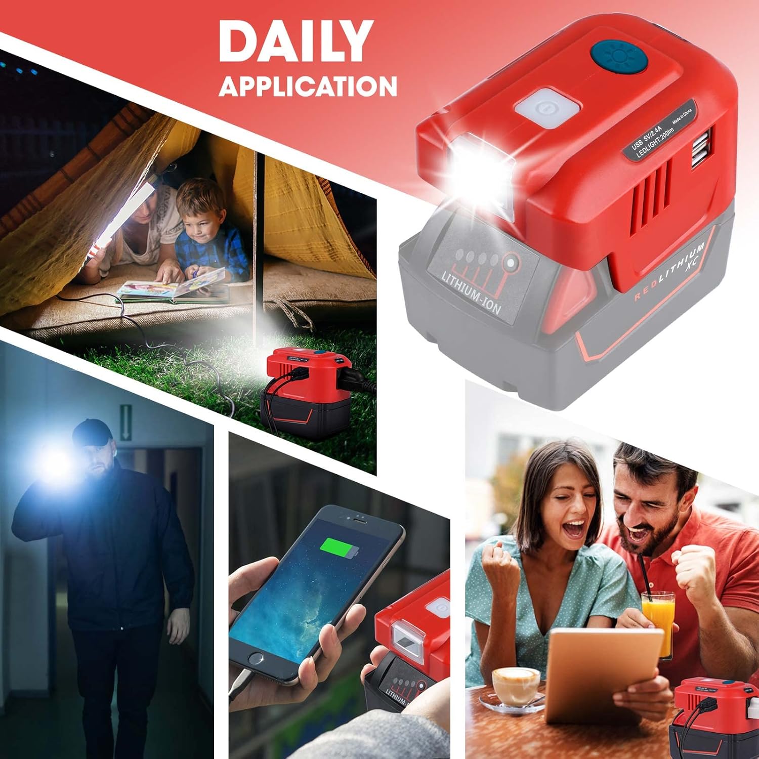 TEPULAS Inversor de fuente de alimentación portátil para batería de litio Milwaukee M18 de 18 V, inversor de corriente de 150 W CC 18 V a CA 110