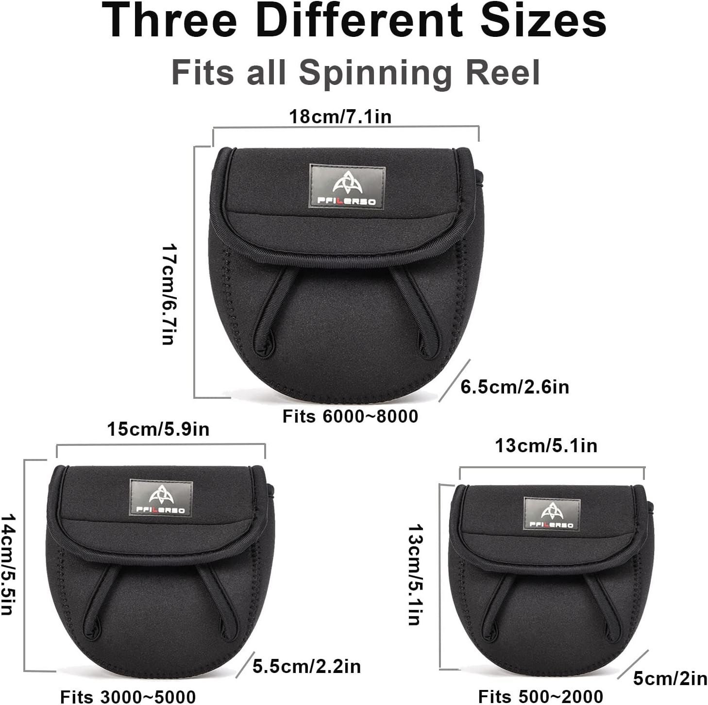 3 fundas de carrete de pesca giratorio, bolsa de pesca de pesca de pesca de pesca de pesca de cebo de pesca para carretes de pesca para carretes