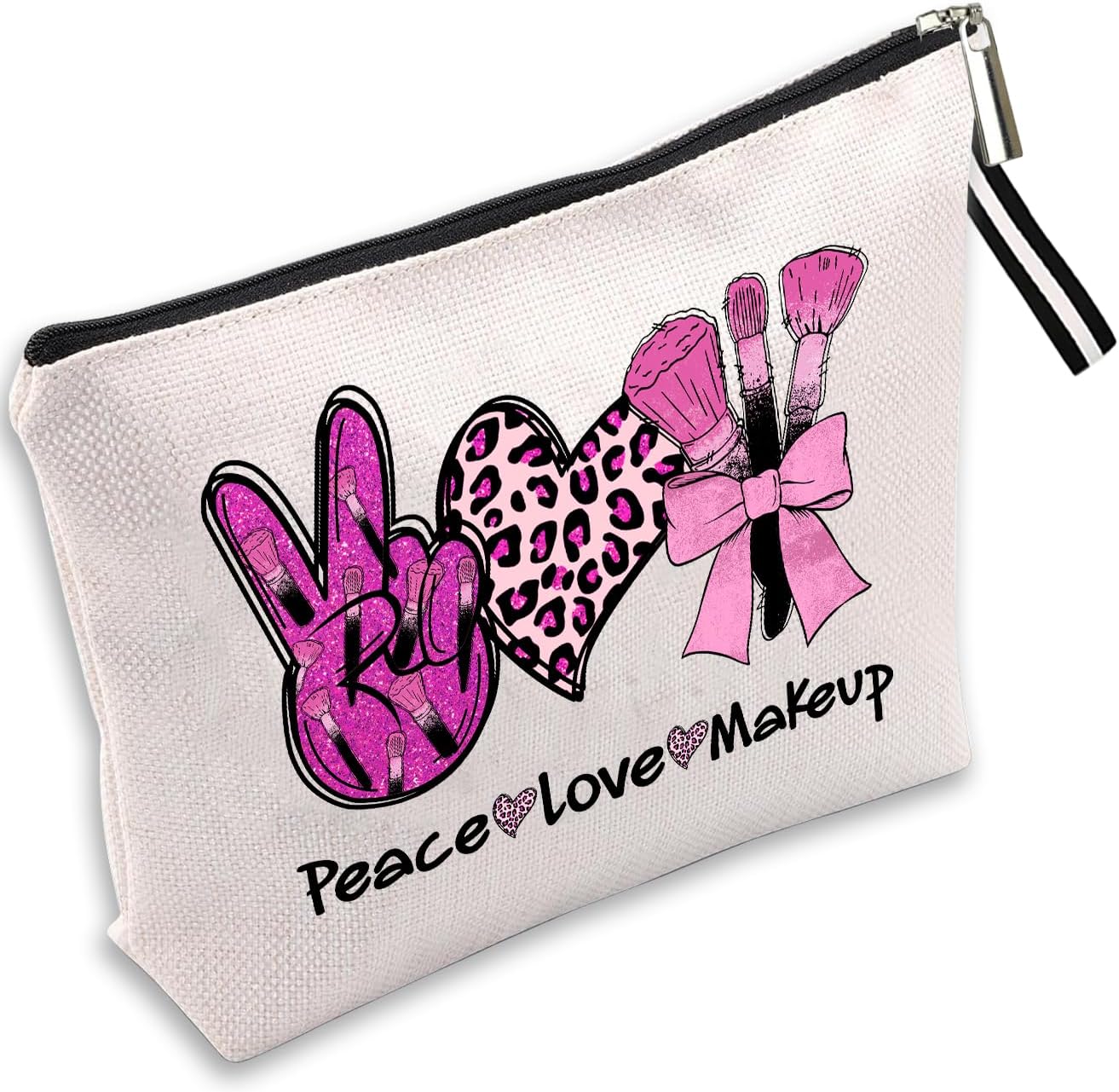 WLWLGLUCK Bolsa de maquillaje inspirada para mujer, bonita bolsa de cosméticos para amigos y familia, bolsa de aseo de viaje, bolsa de cosméticos