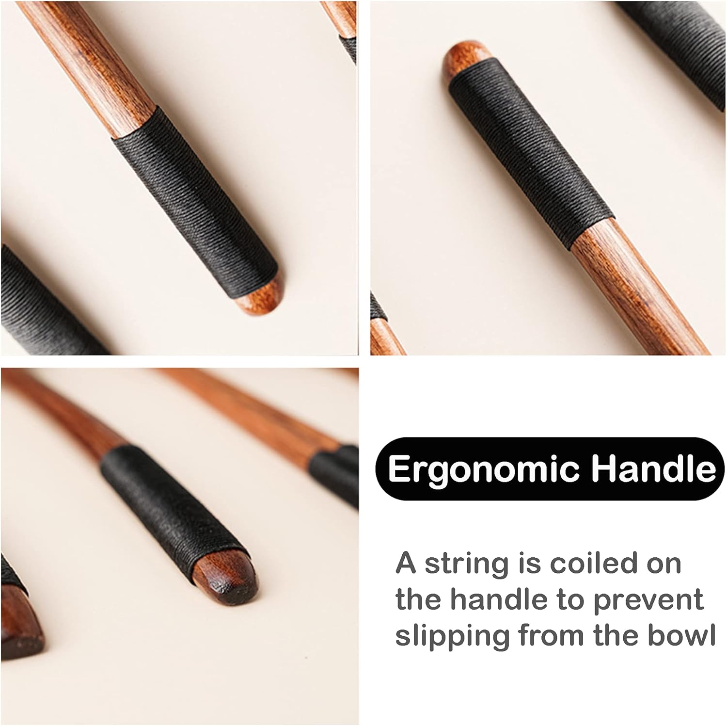 Cucharas de madera para comer, cucharas de sopa de madera Muulaii, cuchara de mango largo con utensilios de cocina de estilo japonés para cocinar