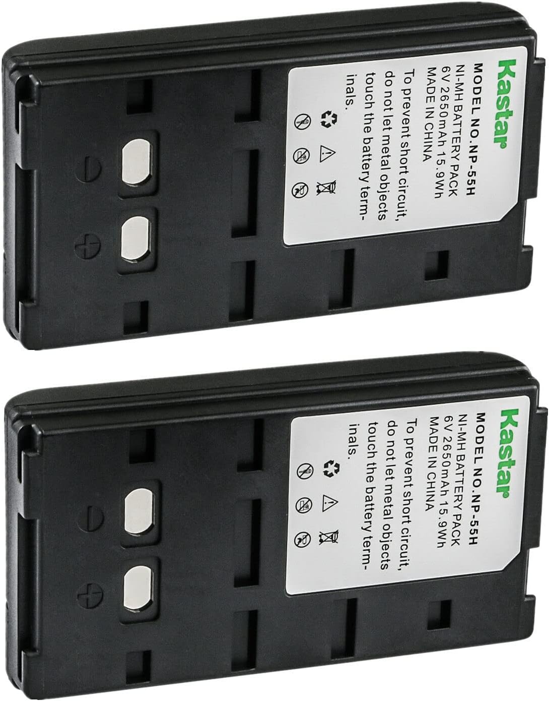 Kastar Paquete de 2 baterías de repuesto NP-55H 6.0V 2650mAh Ni-MH para Sony CCD-TRV10 CCD-TRV100 CCD-TRV10E CCD-TRV11 CCD-TRV112 CCD-TRV119