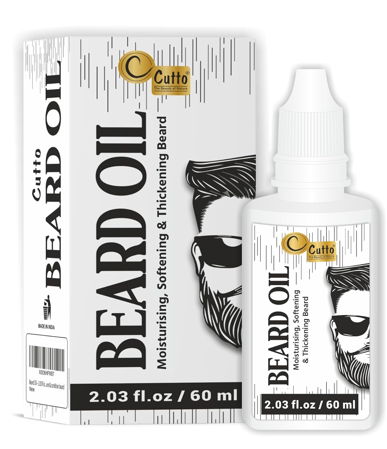 Aceite para barba  2.03 Fl.oz60 ML I Único para caballero I Mejor para estilizar modelado y crecimiento Bigote I Nutrir, humectar y acondicionar la