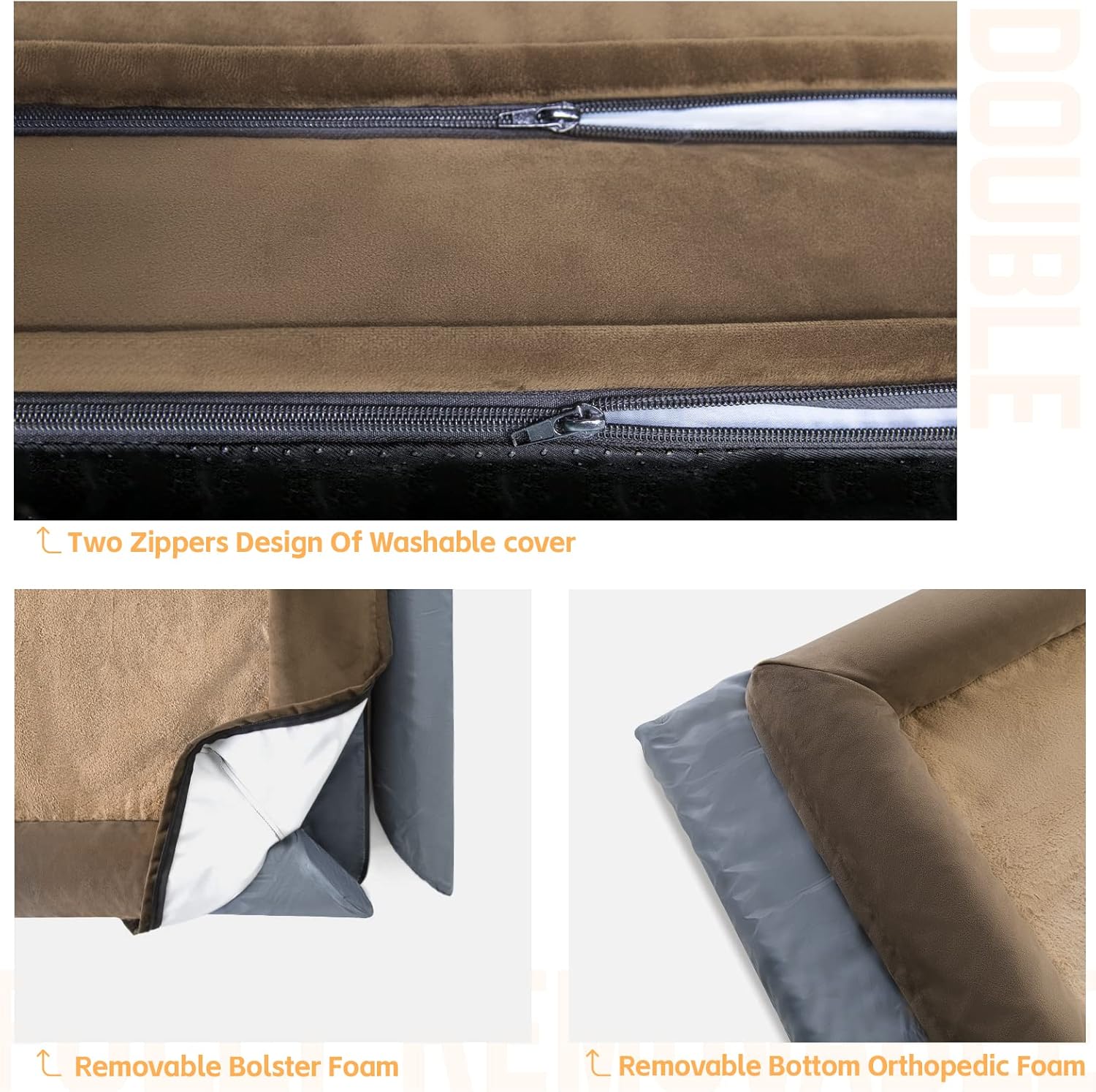 Cama grande para perros, camas para perros grandes, cama grande lavable con funda extraíble lavable, cama para perros al aire libre, cama lavable