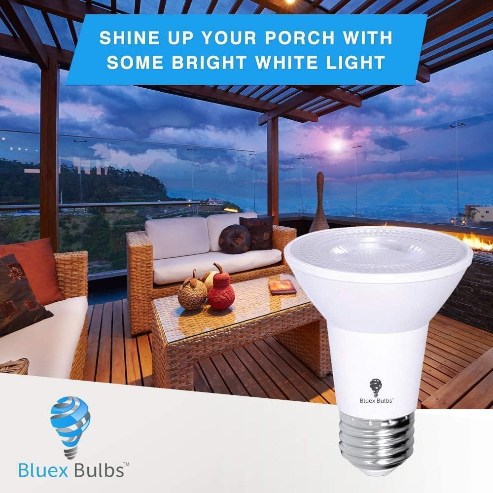 PAR20 – Paquete de 10 bombillas LED de inundación para exteriores, 8 W, 75 W, equivalentes a 500 lúmenes, regulables, impermeables, E26, 4000 K,
