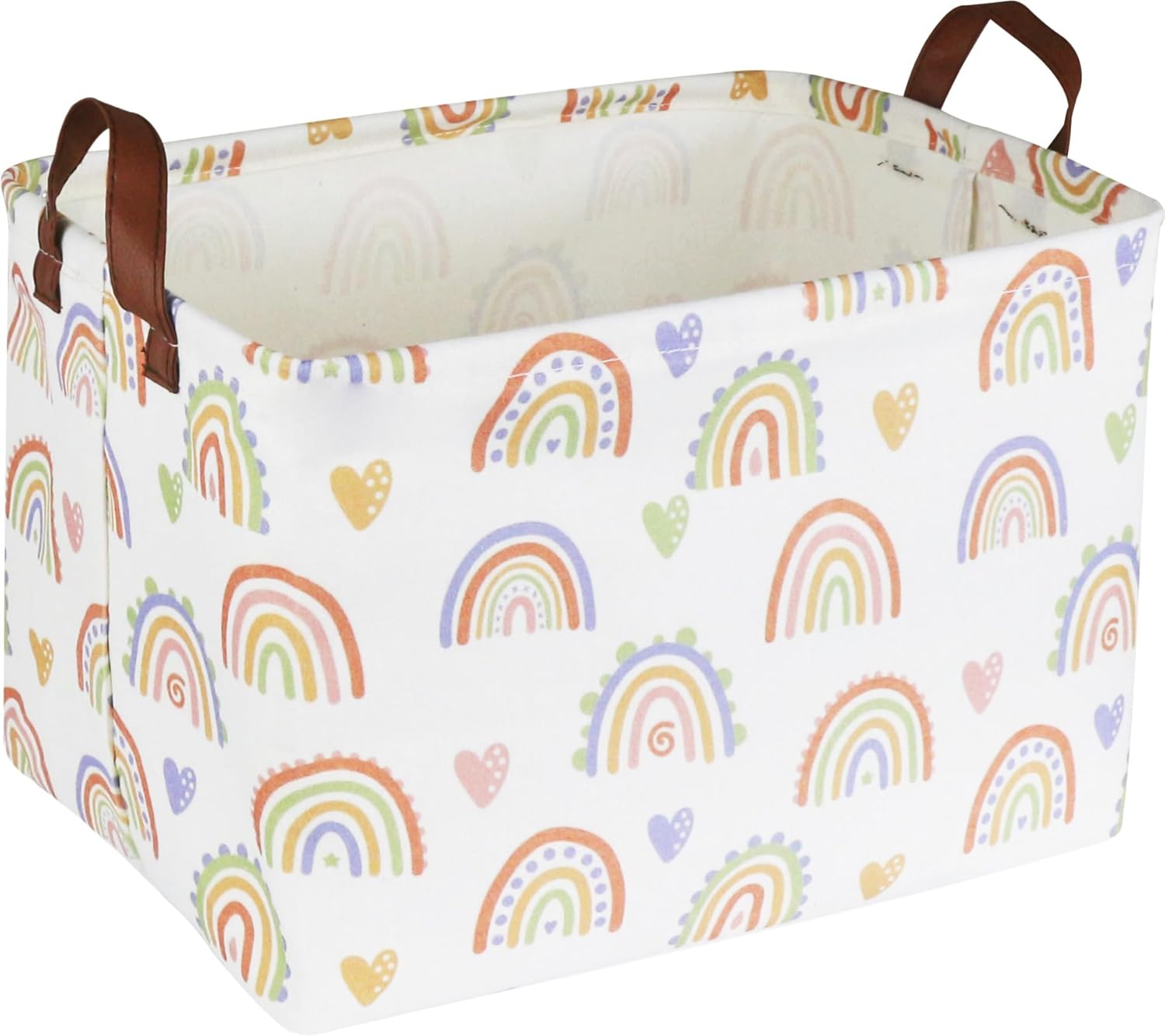 Cesta de Pascua rectangular grande con asas, caja de almacenamiento de juguetes para niños, bonita cesta organizadora de lona, cesta de libros,