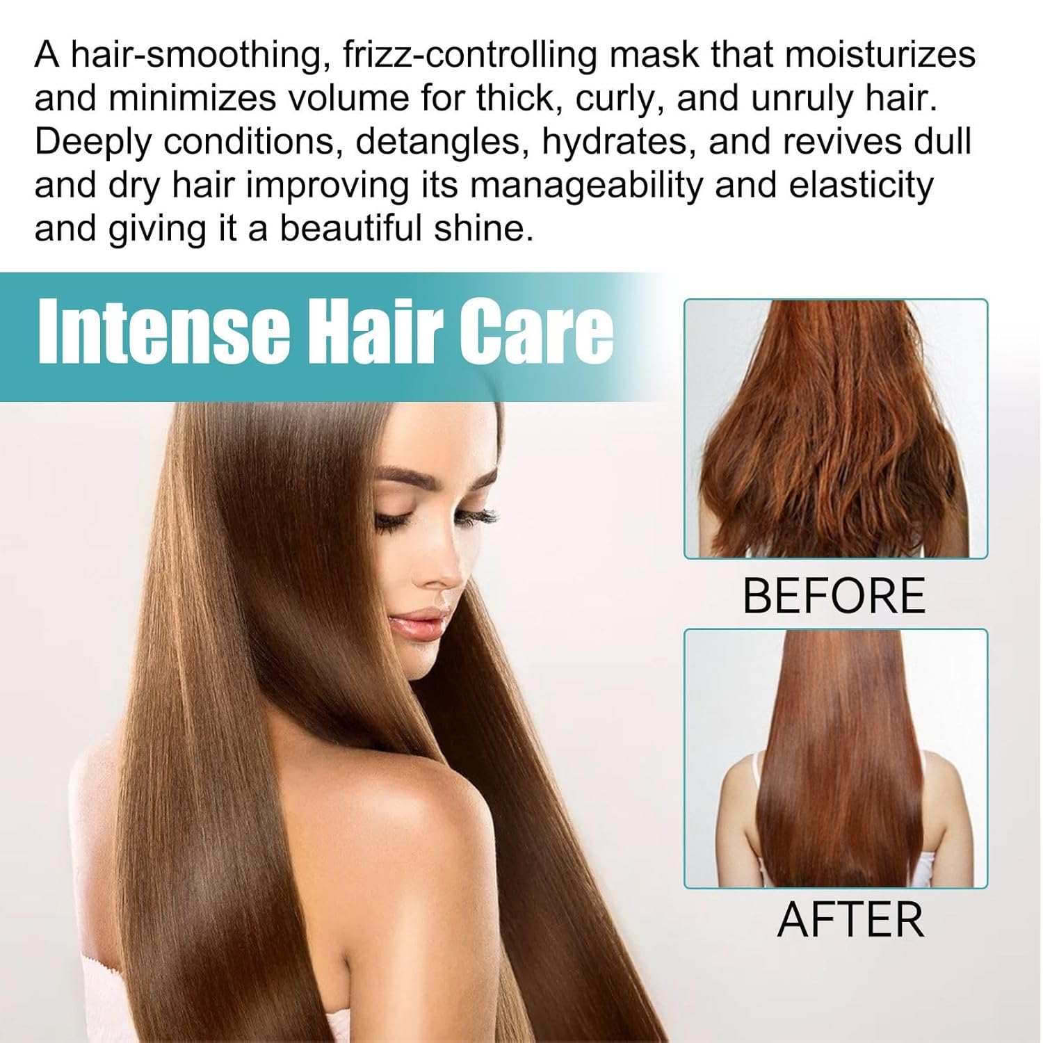 Crema alisadora de cabello con proteínas, 2 unidades, seda y brillo, crema alisadora de cabello rizado para todo tipo de cabello, crema alisadora de