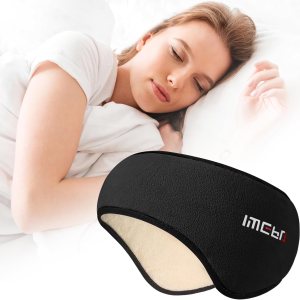 Máscara para dormir, antifaz para dormir con la cabeza, ajustable, orejeras para dormir, calentadores de oídos para hombres y mujeres, 2 en 1 Máscara para dormir, antifaz para dormir con la cabeza, ajustable, orejeras para dormir, calentadores de oídos para hombres y mujeres, 2 en 1