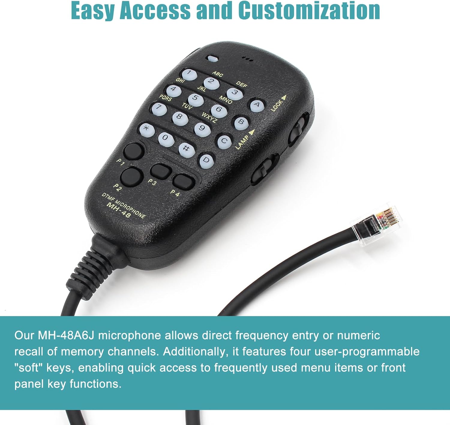 Reemplazar el micrófono de altavoz de mano MH-48A6J DTMF para Yaesu FT-2900R FT-8900R FT-7900R FT-7800R FT-8800R FT-8900R FT-7900R FT-7100M1
