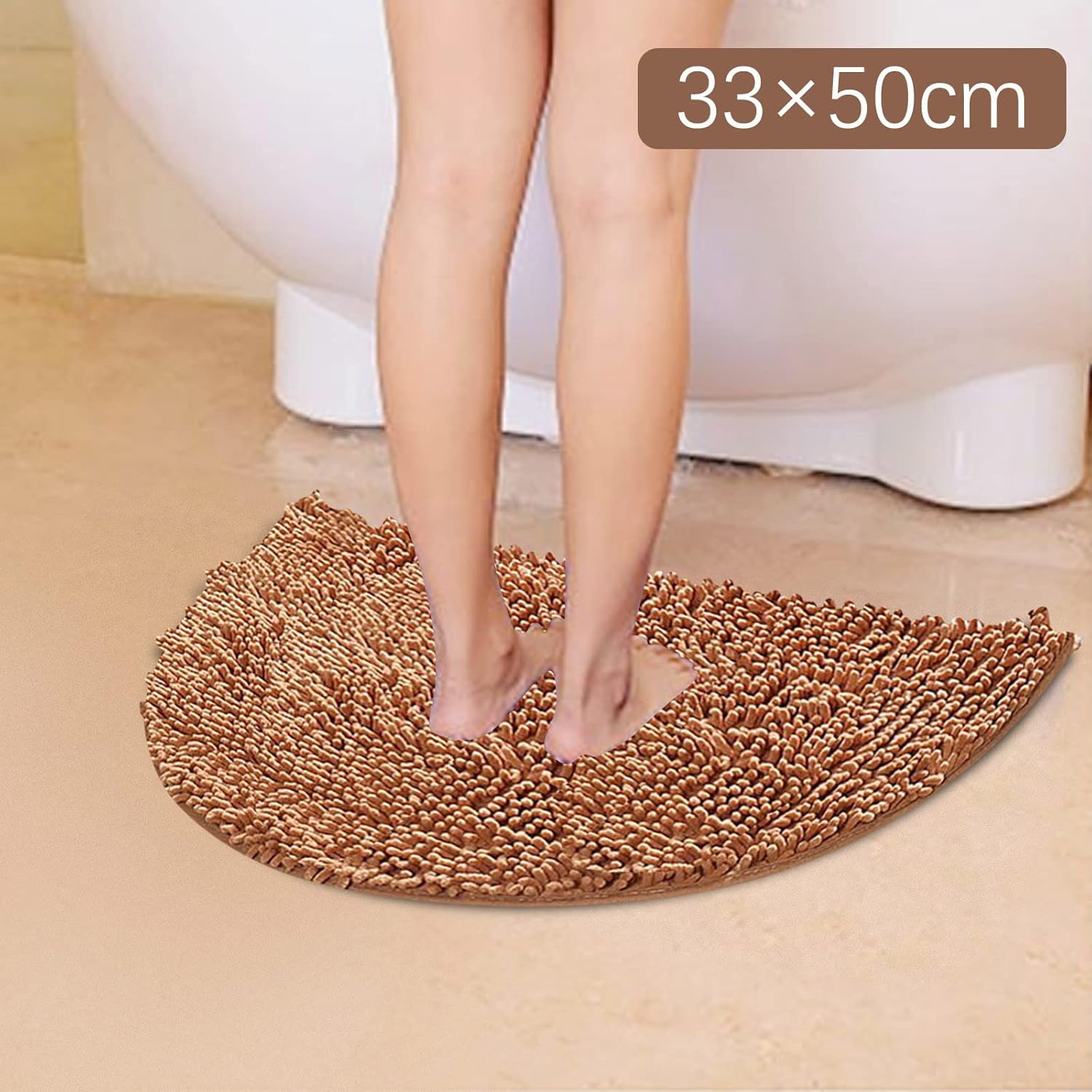 Scceatti Alfombras de baño de 20 x 13 pulgadas, alfombras de baño de medio círculo, suaves, antideslizantes, absorbentes, de secado rápido,