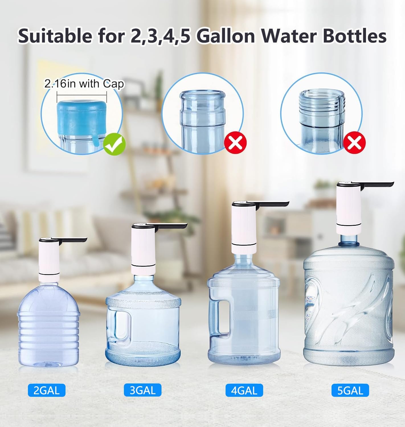 Dispensador de agua potable – Dispensador de enfriador de agua – Bomba de botella de agua portátil para acampar o familia y oficina