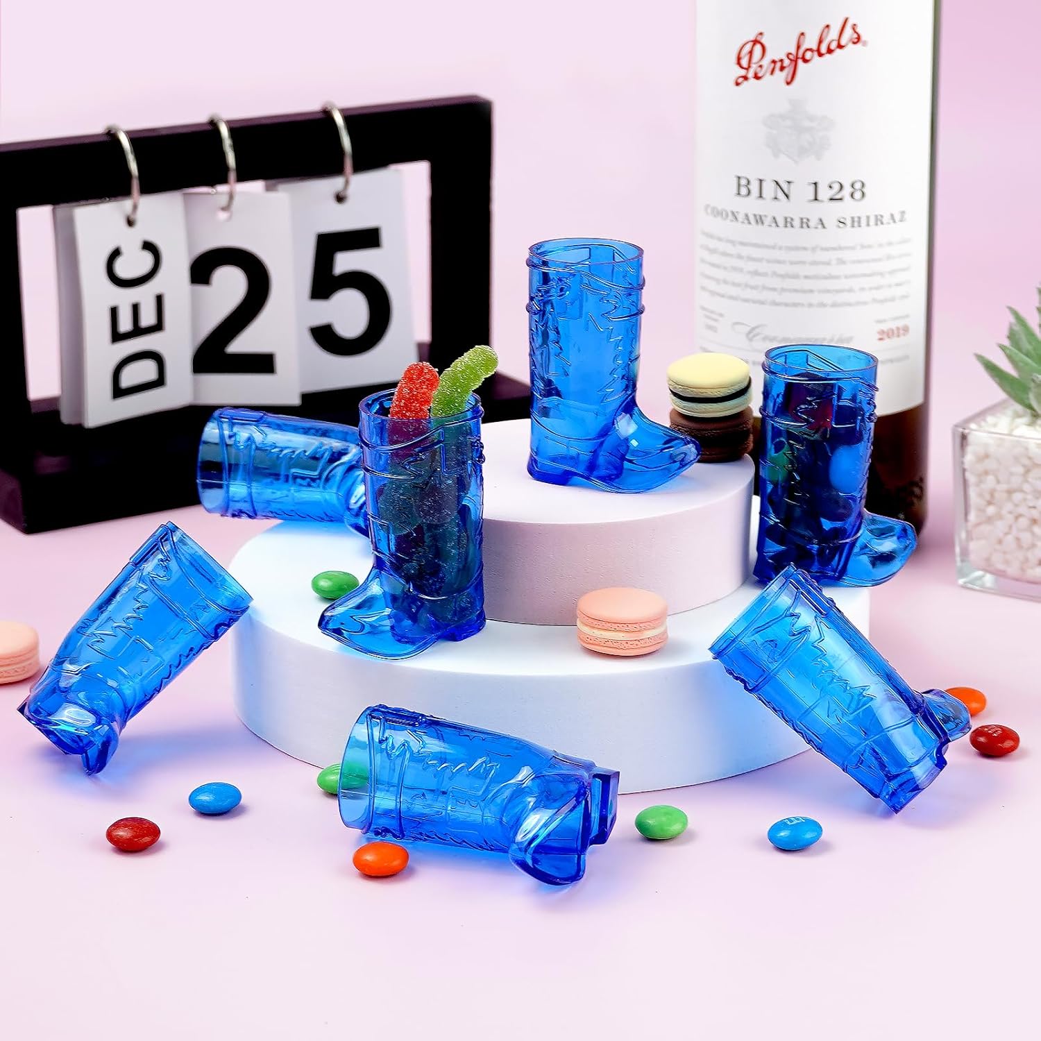 SAIAOKJ Vasos de chupito para botas de vaquero, 12 piezas de 1 onza de vaso de chupito de plástico reutilizables para botas de vaquero vaquera,