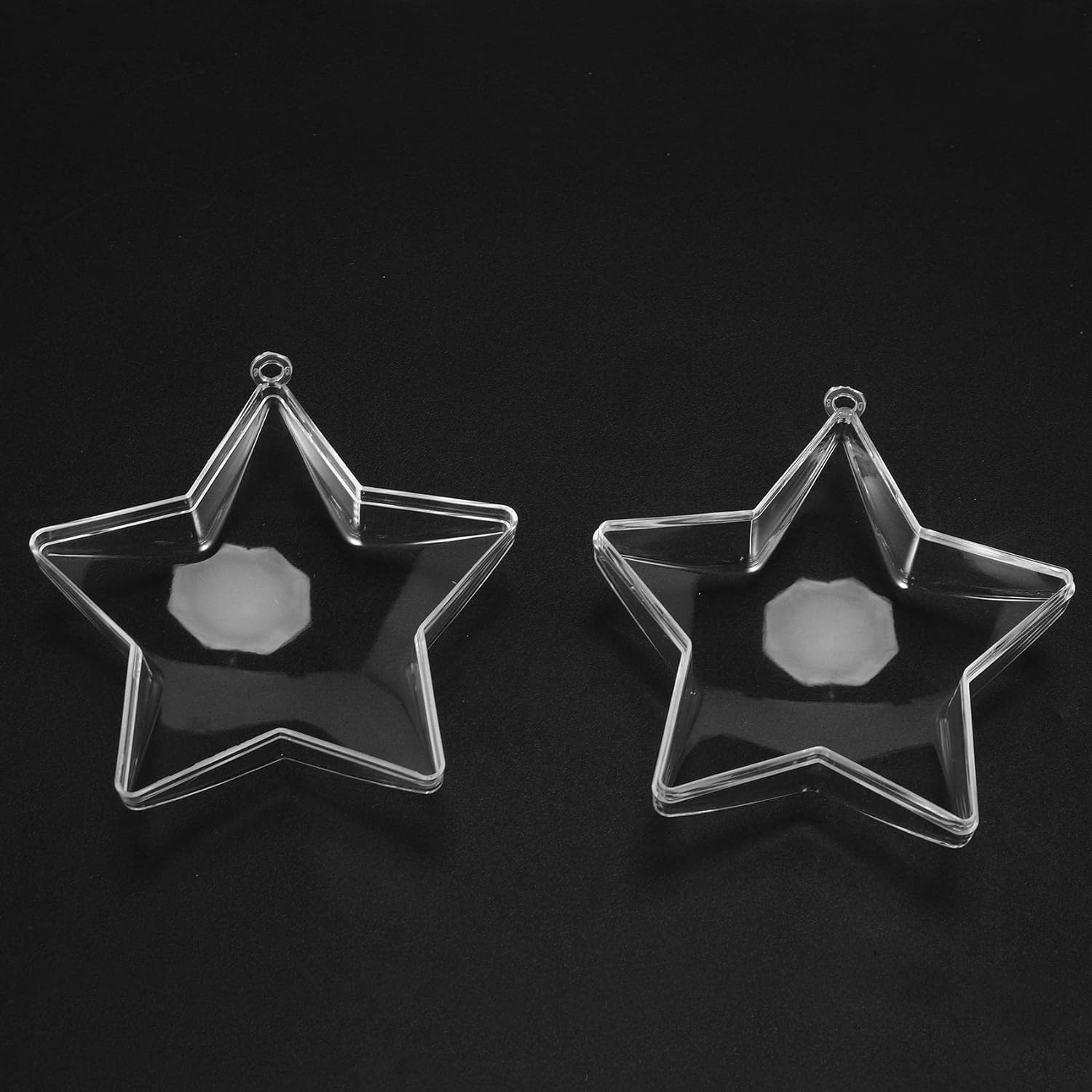 TAMOSH 10 juegos de bolas rellenables de plástico transparente de 3.150 in, adornos de árbol de Navidad, suministros de fiesta (forma de estrella)
