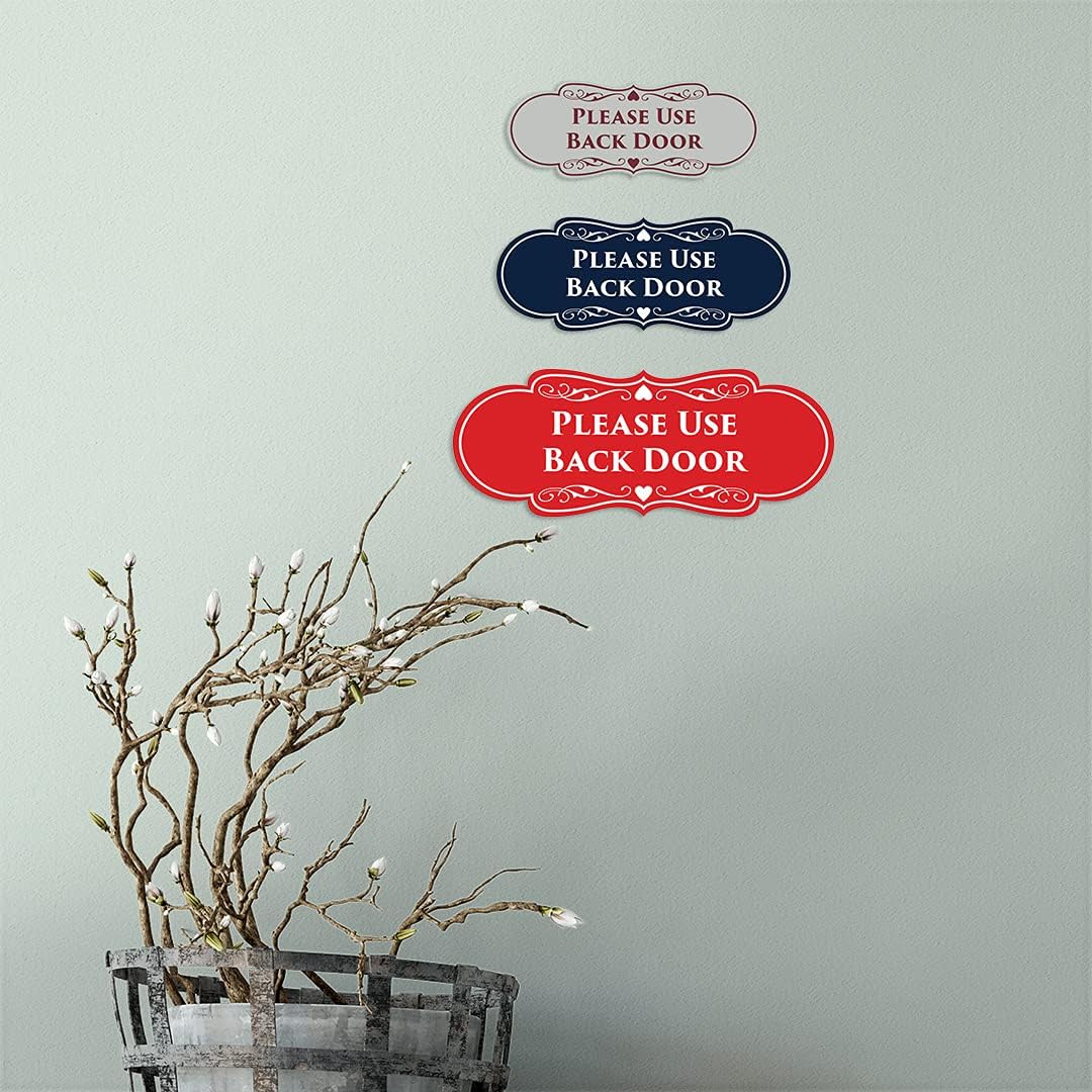 Signs ByLITA Designer Please Use – Puerta trasera (negro) – Pequeño, 1 paquete