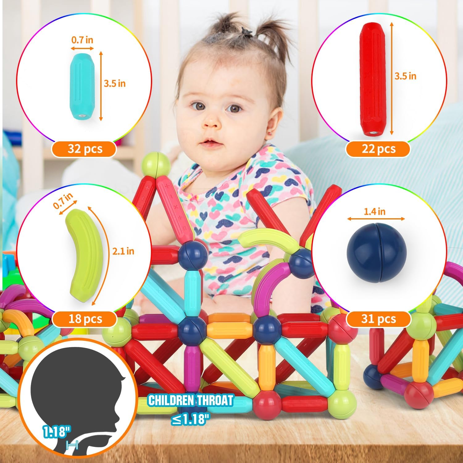 103 piezas de bloques de construcción magnéticos, palos de construcción magnéticos educativos, juguetes para niños, juego de juguetes magnéticos,