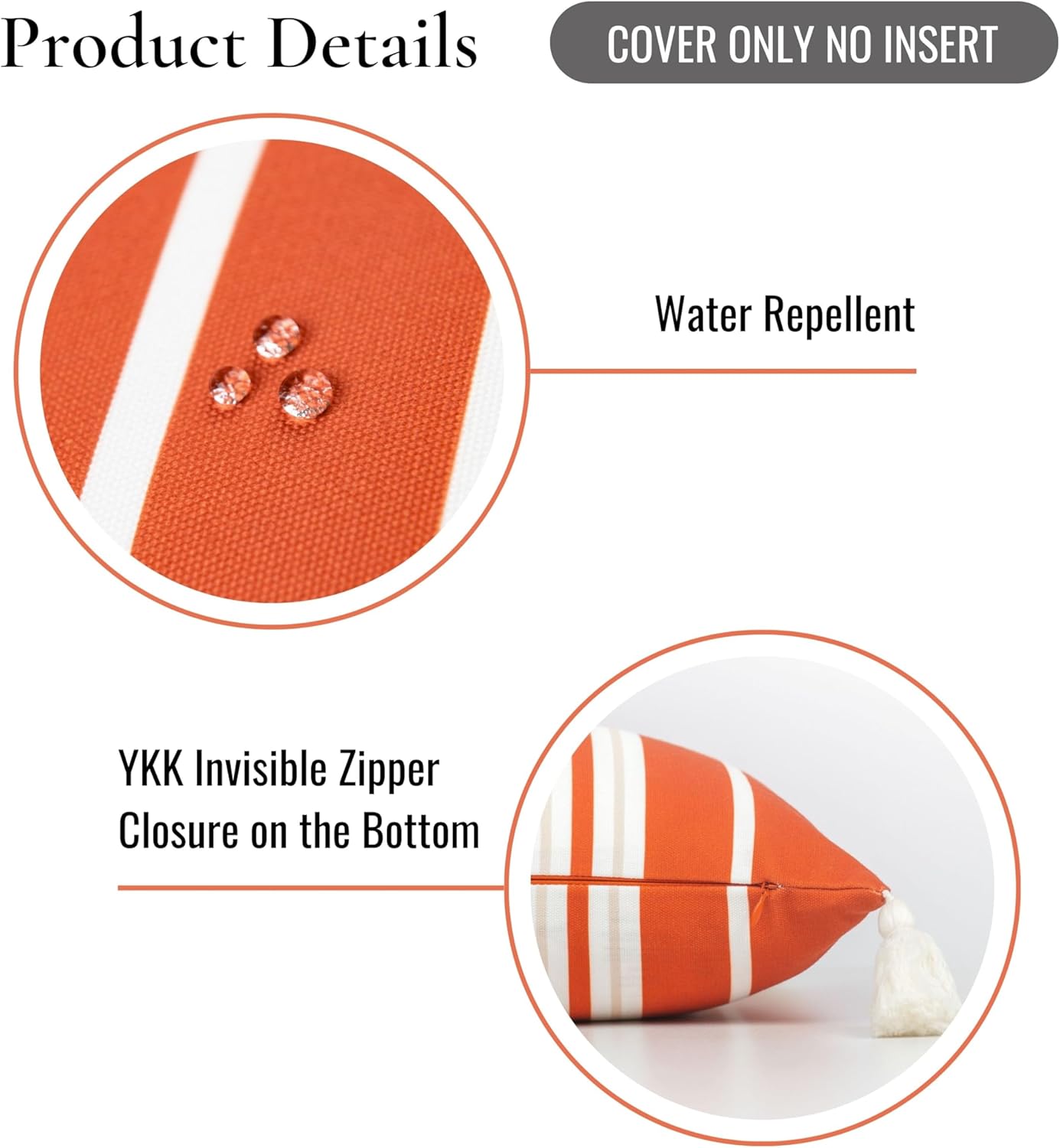 Hofdeco Premium Funda de almohada otoñal para patio interior y exterior, 18 x 18 pulgadas, repelente al agua para patio trasero, sofá, borla de