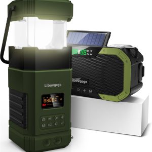 Libovgogo DF-585 – Linterna LED de emergencia para acampar, altavoz Bluetooth estéreo impermeable IPX5, radio de alerta meteorológica NOAA con Libovgogo DF-585 – Linterna LED de emergencia para acampar, altavoz Bluetooth estéreo impermeable IPX5, radio de alerta meteorológica NOAA con