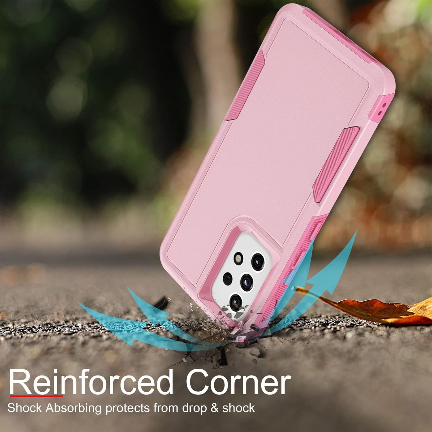 Tekcoo Funda para Galaxy A53 5G  SM-A536  2 protectores de pantalla de vidrio templado  Parachoques texturizados antideslizantes prueba de caídas de