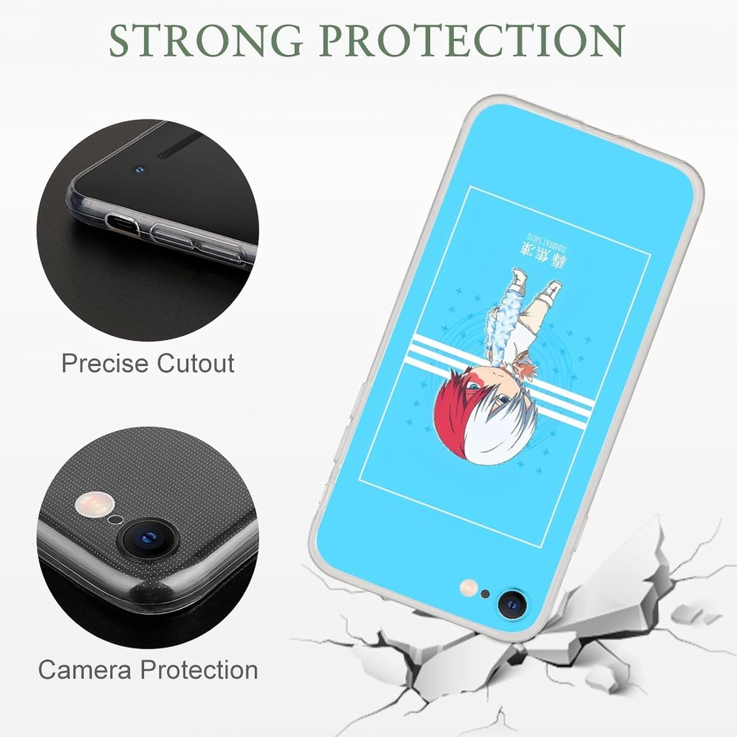 Para Samsung Galaxy A52 5G, Clase A Anime Todoroki Shouto #06 Transparente Protector Suave Silicona A Prueba De Golpes Suave TPU Claro Teléfono