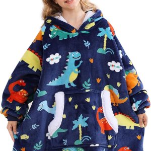 Uttermara Manta con capucha para niños, manta Sherpa de gran tamaño con capucha de sherpa, bolsillo frontal y mangas, acogedora sudadera suave y Uttermara Manta con capucha para niños, manta Sherpa de gran tamaño con capucha de sherpa, bolsillo frontal y mangas, acogedora sudadera suave y