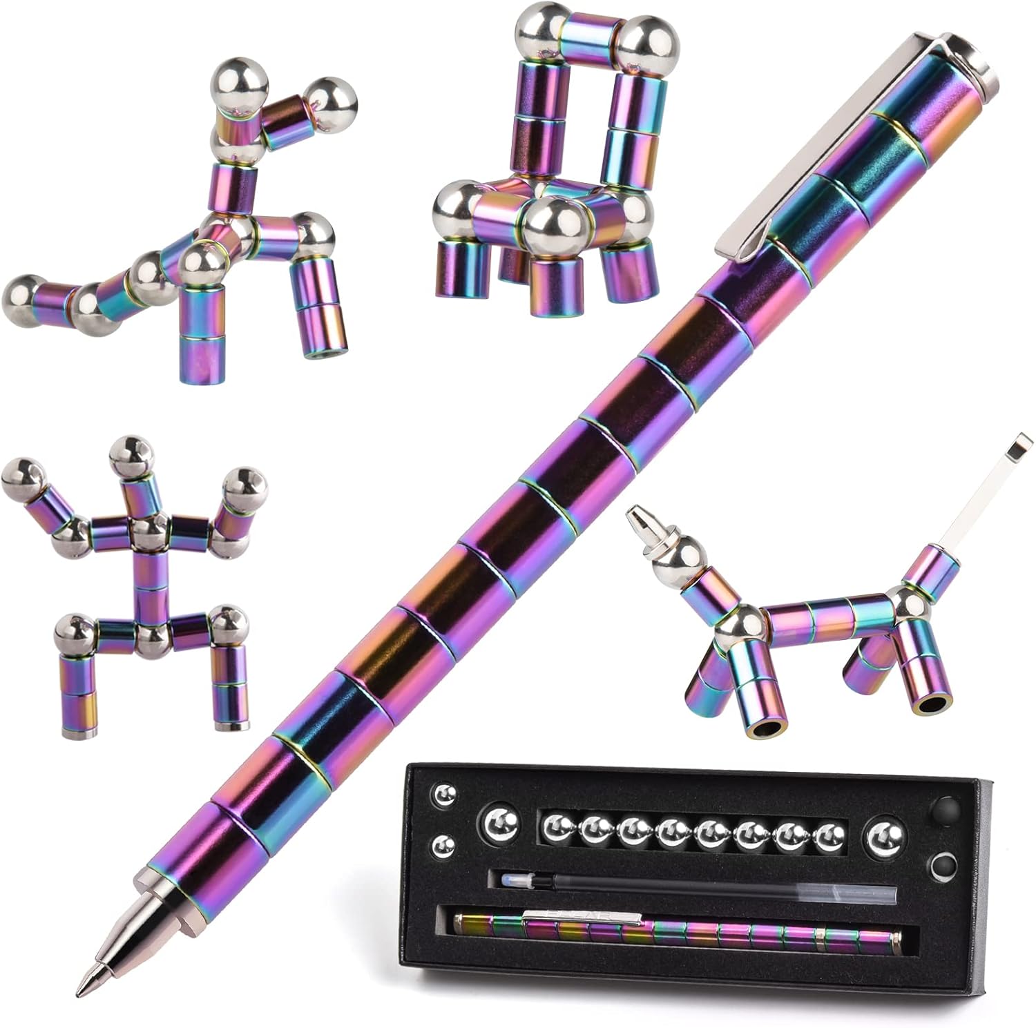 Bolígrafo magnético de metal para la ansiedad, bolígrafo magnético de descompresión, bolígrafo magnético de escritura multifunción, accesorios