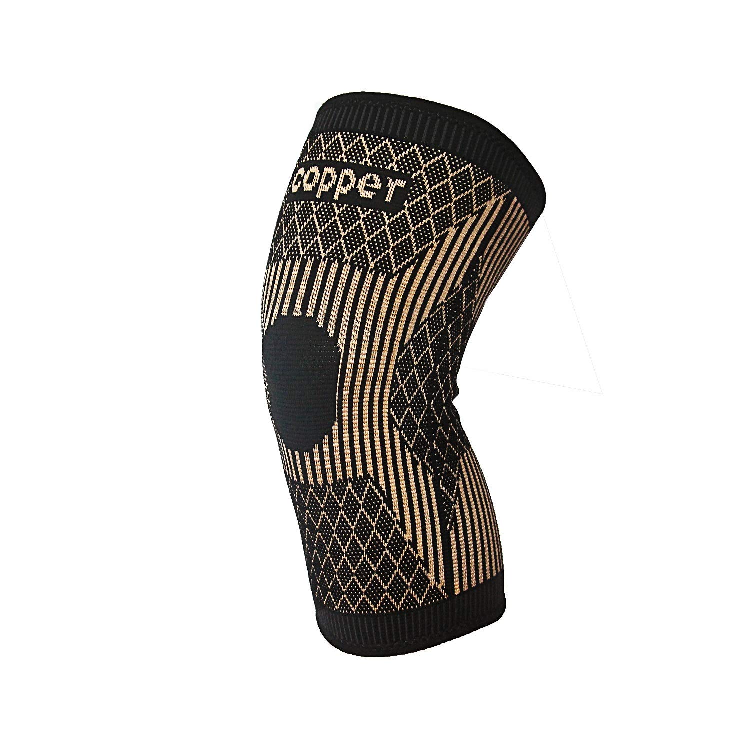 Copper – Rodillera de compresión para practicar deportes, entrenar, y aliviar dolores (paquete de 1), m