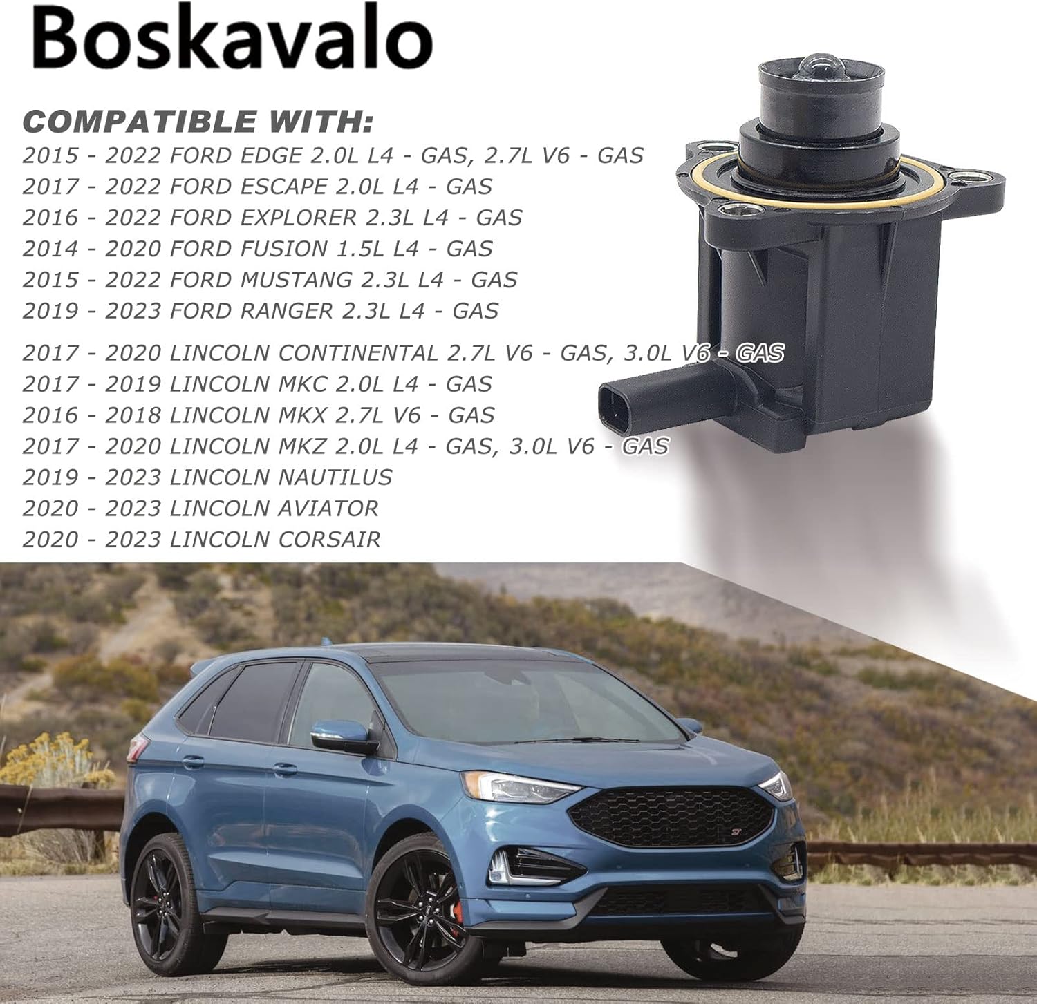Válvula electromagnética CJ5Z-9U465-A CJ5G-9U465-BA para Ford Fusion Escape Edge ExplorerLincoln MKC MKX MKZ Turbocompresor Intercooler-válvula de