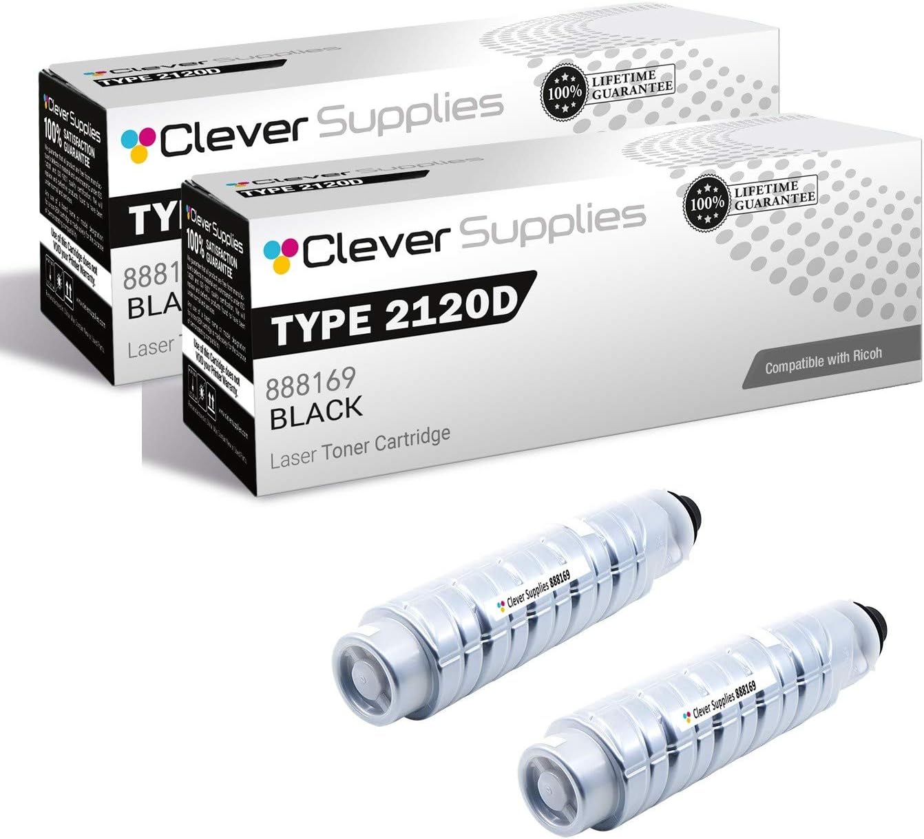 CS – Cartucho de tóner compatible con Ricoh Type 2120D 888169, negro, Aficio 1022, 1027, 1032, 2022, 2027, 2032, 3025, 3030, MP-2510, 2550, 3010,