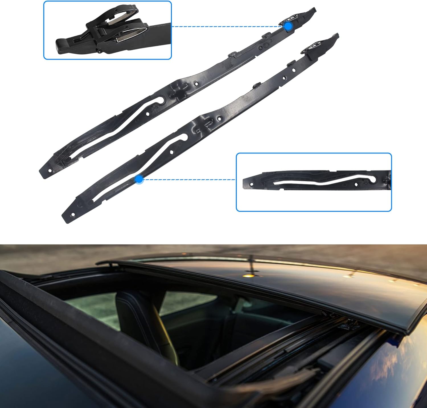 Effoexparts Kit de reparación de montaje de riel de techo corredizo compatible con Ford F150 F250 F350 F450 2015-2020 Reemplazar OE FL3Z-1651071-A,