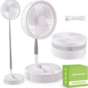 NOVELISH Ventilador de pedestal plegable, ventilador inalámbrico de pie, ventilador de escritorio plegable, batería recargable de 7200 mAh, diseño NOVELISH Ventilador de pedestal plegable, ventilador inalámbrico de pie, ventilador de escritorio plegable, batería recargable de 7200 mAh, diseño