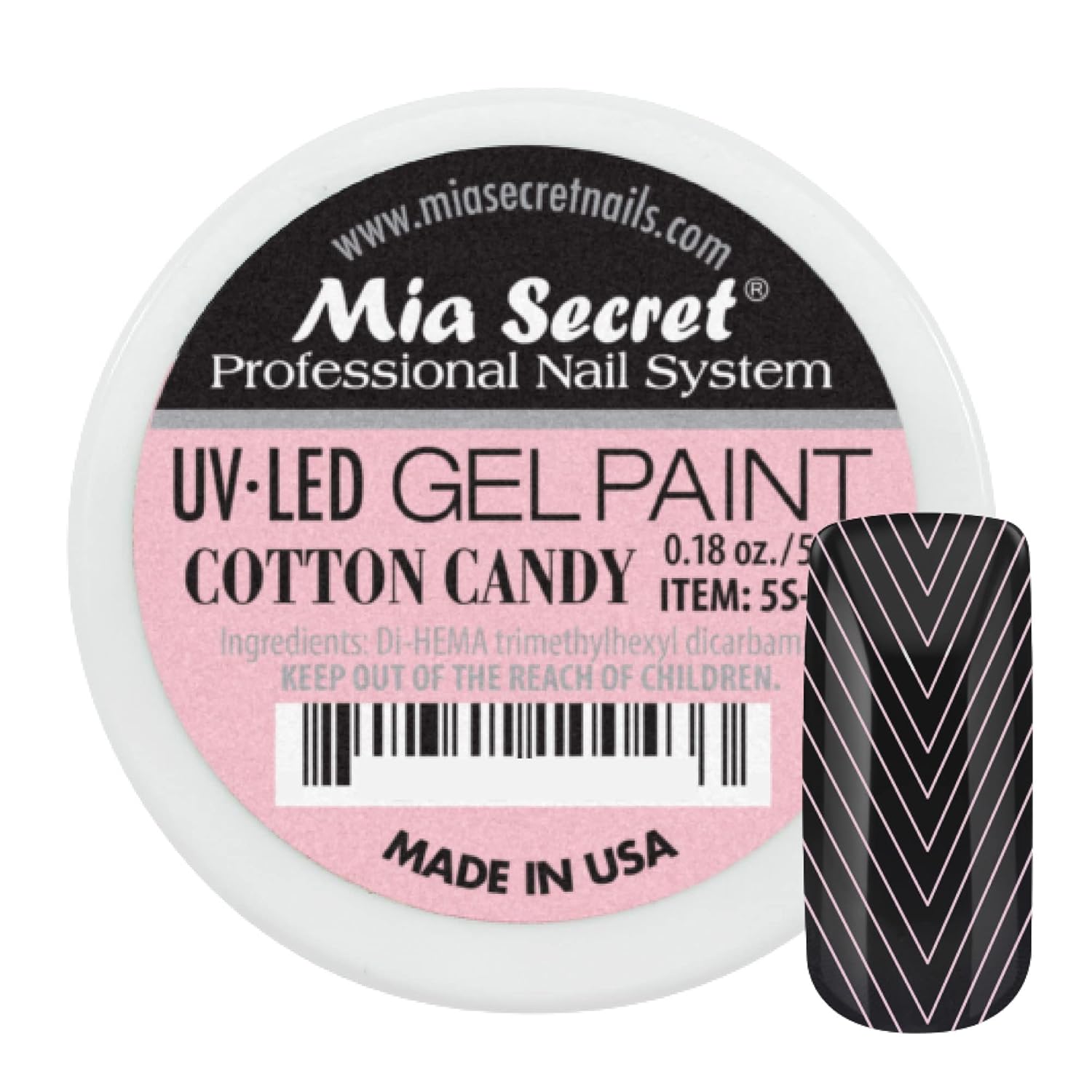 Mia Secret Sistema de uñas profesional UVLED Gel Paint – 0.18 oz (algodón de azúcar)