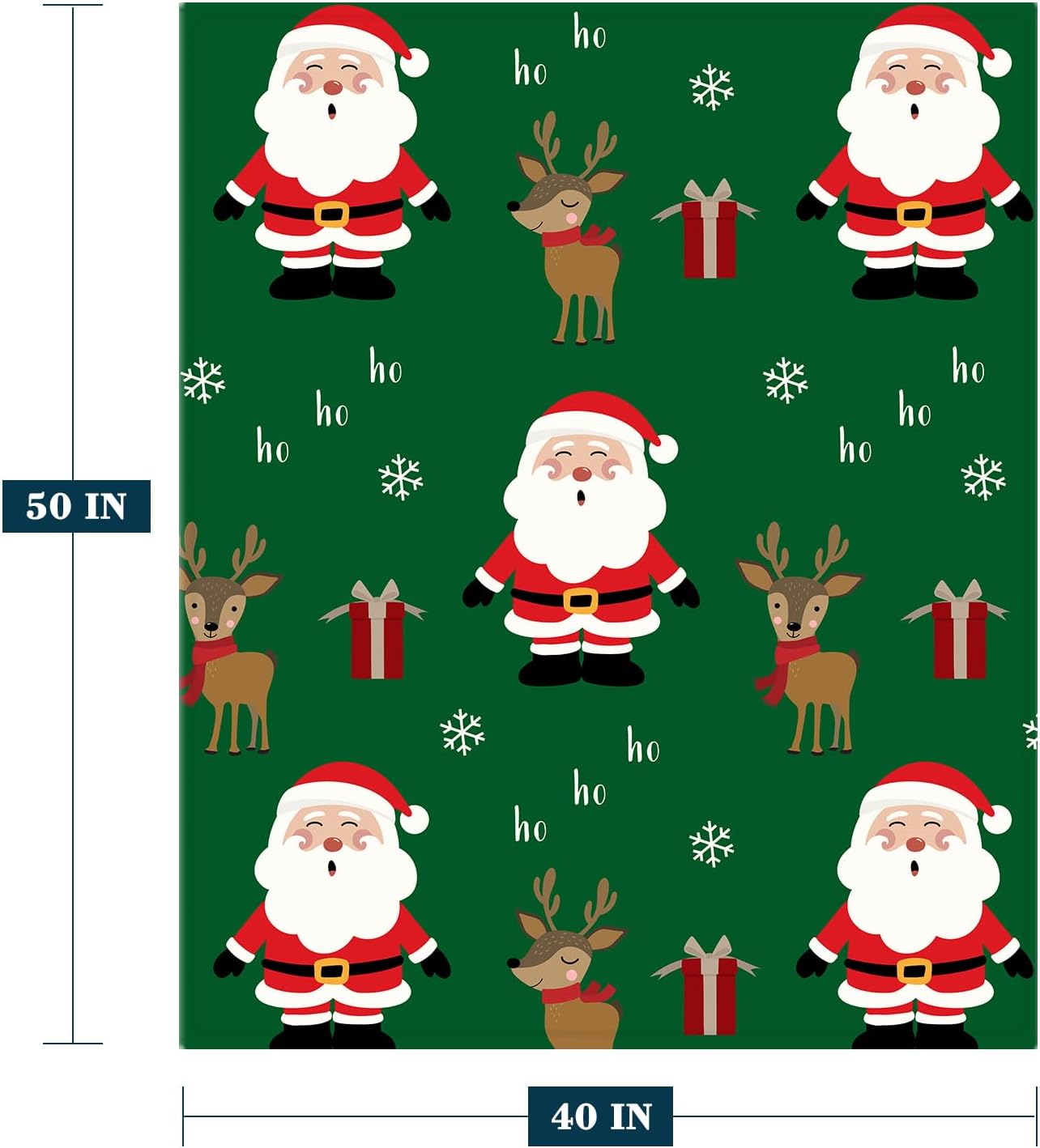 YeeJu Manta de Navidad para niños, pequeña, color verde, de Papá Noel, para niñas, niños, cama de bebé, suave, ligera, mullida, manta de forro polar