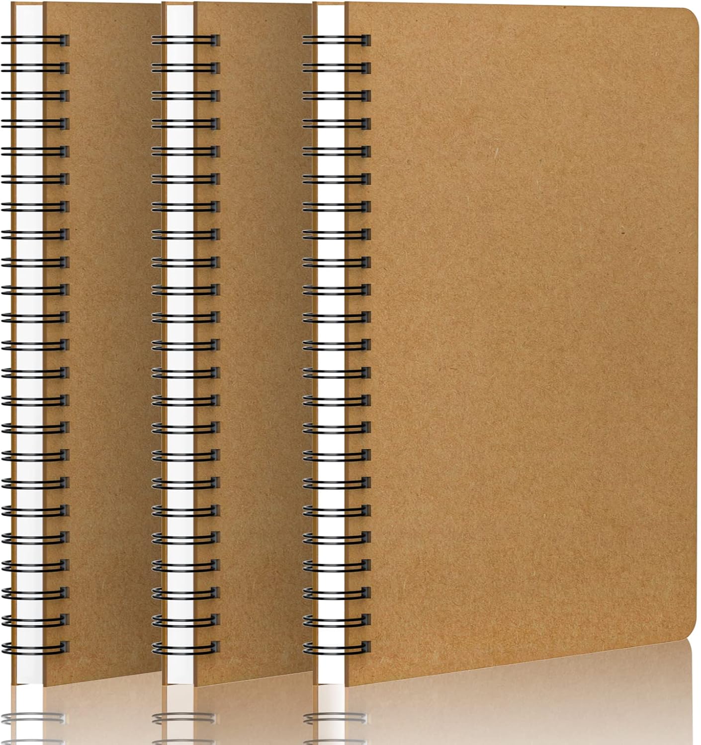 EUSOAR – Cuaderno en espiral de tapa dura, tamaño A5, paquete de 3 cuadernos de 5.5 x 8.3 pulgadas, cuaderno de bocetos en espiral de papel de