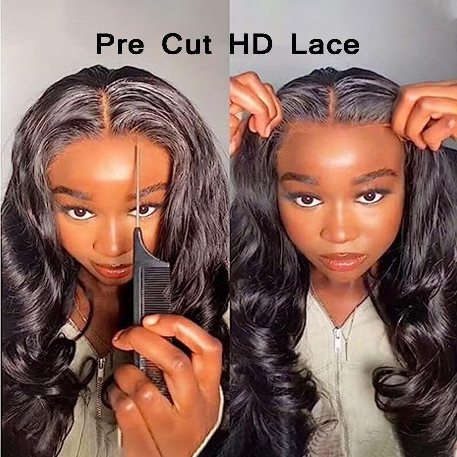 Pelucas de cabello humano sin pegamento, precortadas, precortadas, pelucas de encaje frontal, pelucas de cabello humano con cierre prearrancado,