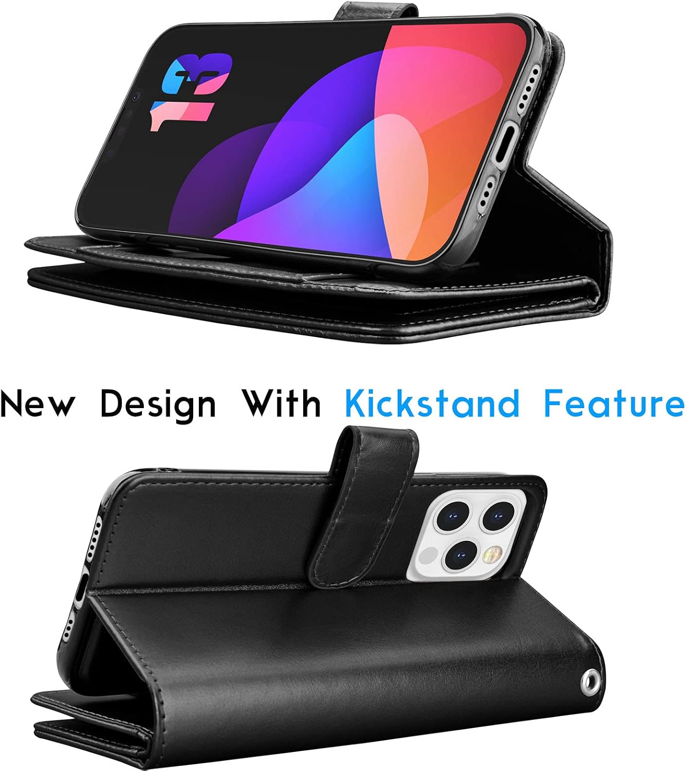Tekcoo Funda tipo cartera compatible con iPhone 13 (6.1 pulgadas) 2021 con ranuras para tarjetas de crédito de lujo para tarjetas de crédito, bolsa