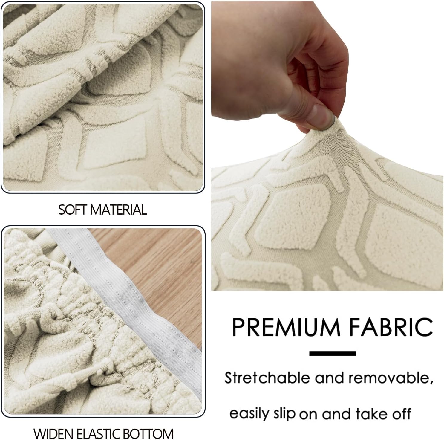 KELUINA Fundas para sillas de comedor de tela jacquard, de ajuste elástico, fundas para sillas laterales con respaldo de ala, silla de comedor
