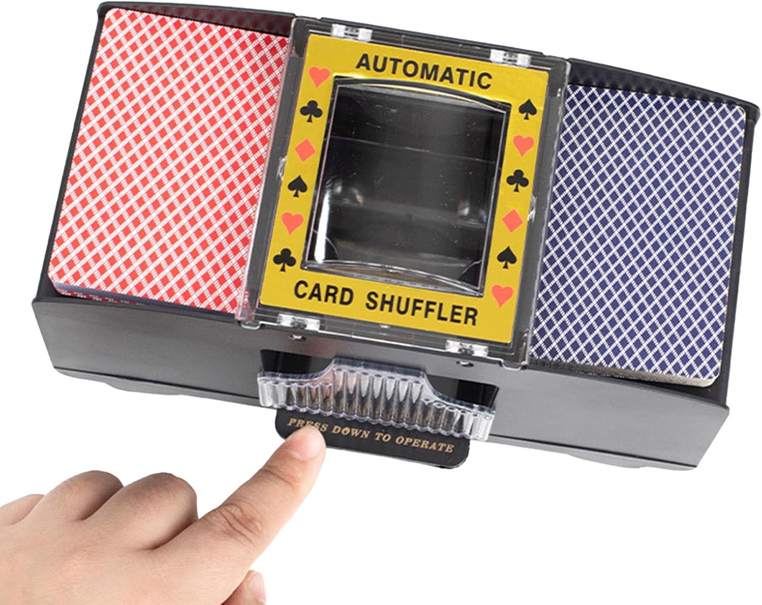 Barajador automático de tarjetas, funciona con pilas, fácil operación, plástico duradero, baraja 2 barajas, para póker, Texas Poker, Blackjack,