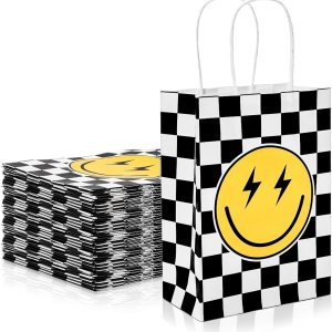 AnyDesign 16 bolsas de regalo de papel de cara sonriente con asas, bolsas de regalo de papel a cuadros a granel, bolsas de dulces para baby shower, AnyDesign 16 bolsas de regalo de papel de cara sonriente con asas, bolsas de regalo de papel a cuadros a granel, bolsas de dulces para baby shower,