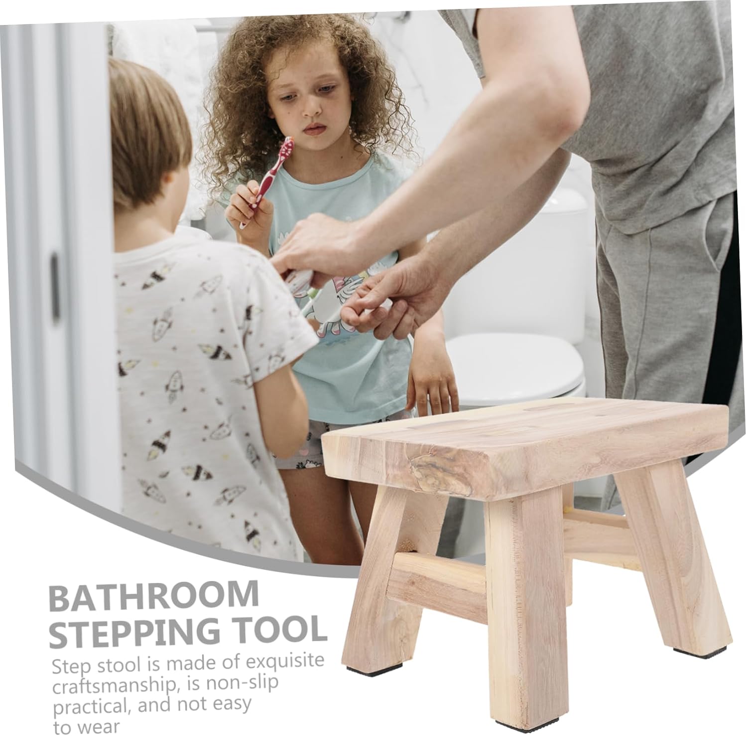NOLITOY Taburete de madera maciza para niños, taburetes de madera para niños, sillas para niños, taburete para niños, taburete de madera para
