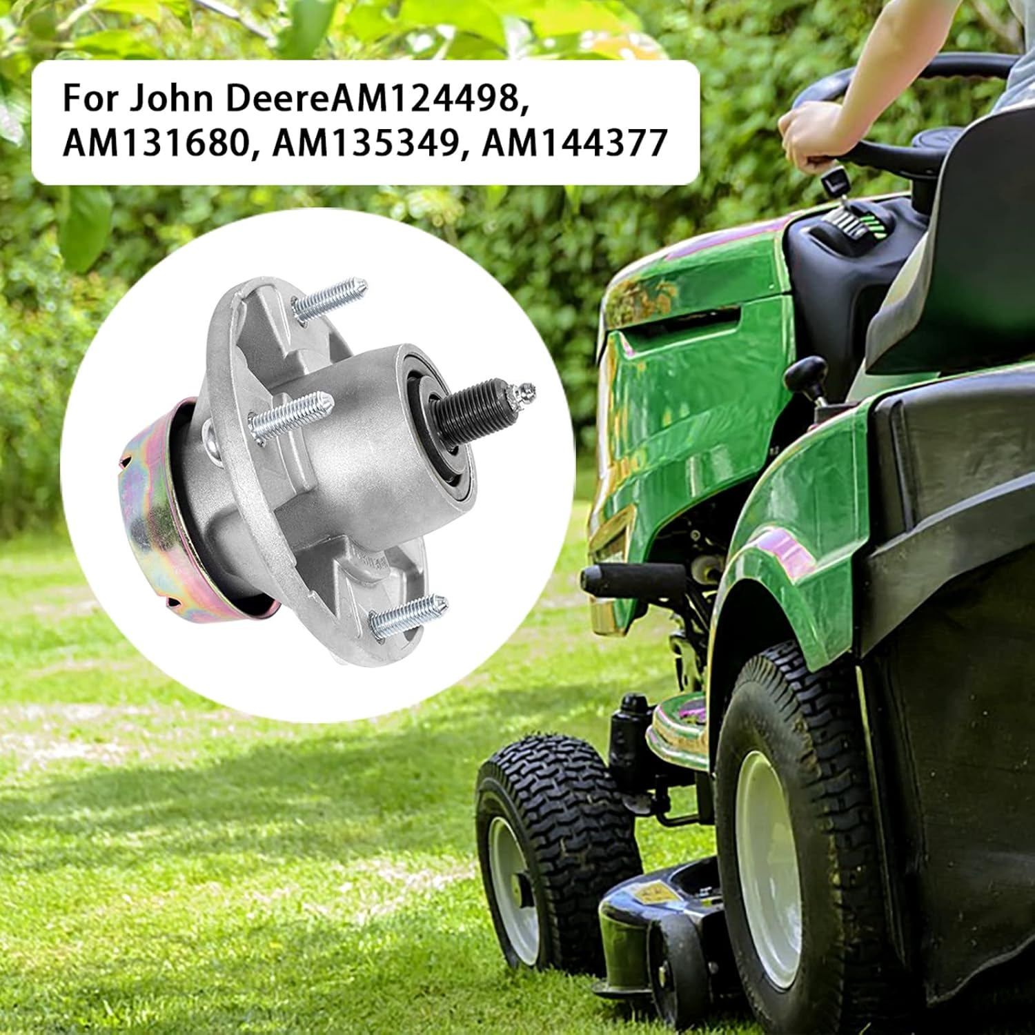 Parts Camp Husillo de repuesto AM144377 para John Deere AM124498 AM131680 AM135349 Husillo de cortacésped