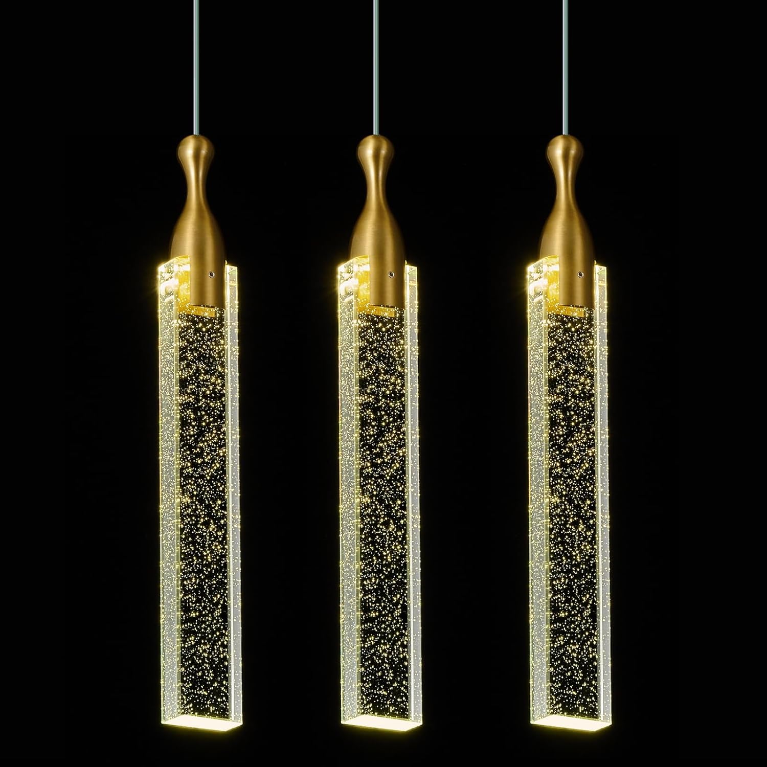 LBSQJ Pendant Lights Kitchen Island Kitchen Light Fixtures Ceiling Dimmable LED Modern Gold Mini Pendant Light Bubble Crystal Pendant Lighting for